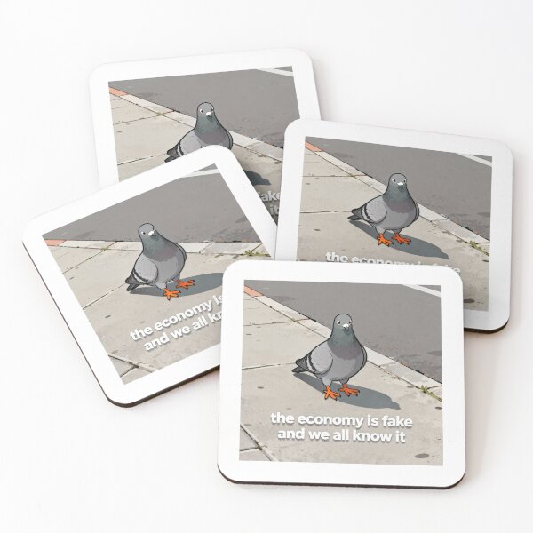 Item preview, The Economy Is Fake Pigeon - Zoomer Meme designed and sold by PictorialWhimsy.