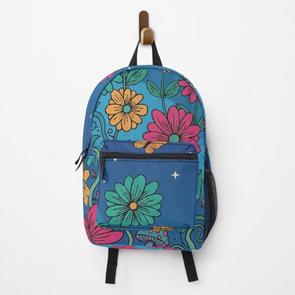 Item preview, Retro Whimsical Meadow: Night Garden with Flowers & Butterflies designed and sold by Far Out Goods.
