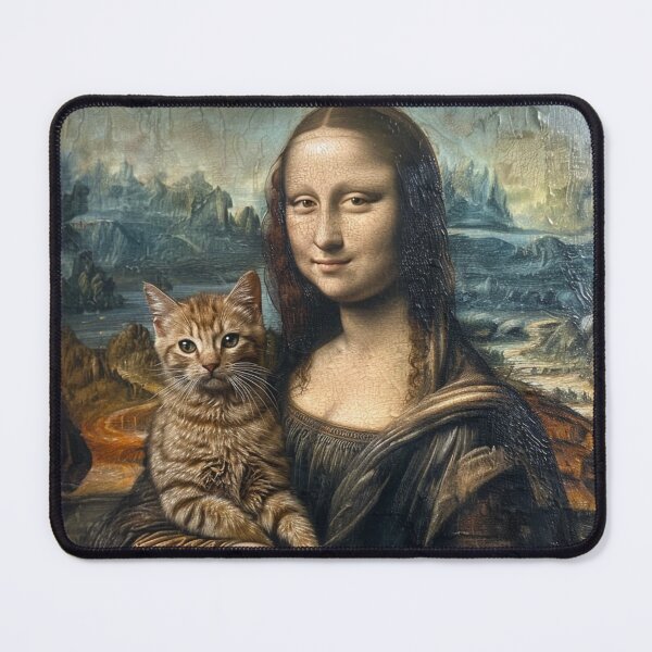 Artikelvorschau, Mona Lisa mit ihrer Katze entworfen und verkauft von Myra365Art.