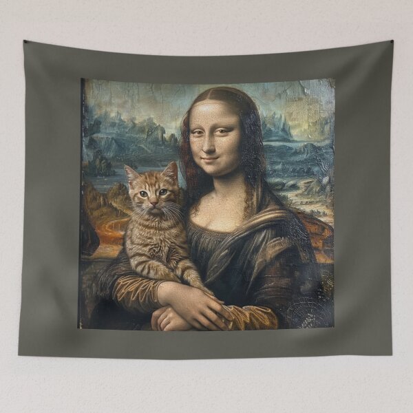 Item preview, Mona Lisa With Her Cat designed and sold by Myra365Art.