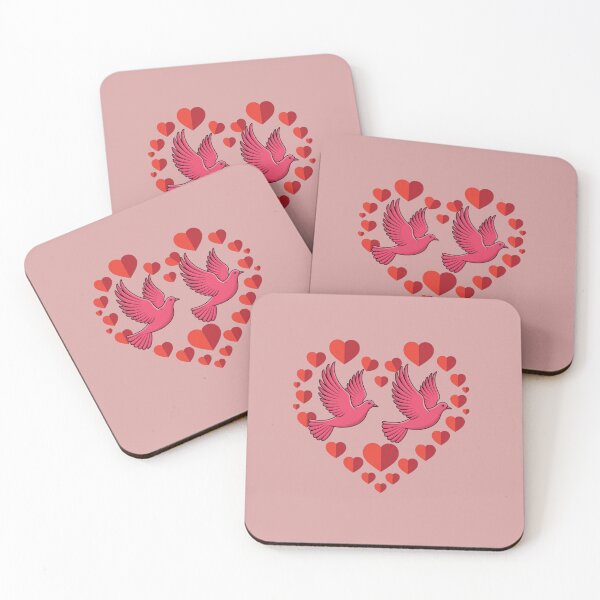 Item preview, Romantic Pink Doves Hearts designed and sold by Prime legend .