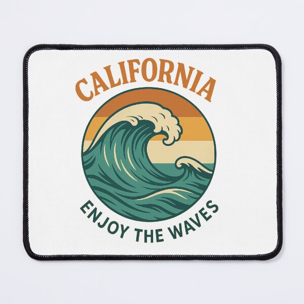 Item preview, California Vintage Surf Badge – Enjoy The Waves Retro Beach Ocean Sunset designed and sold by AntonininEpics.