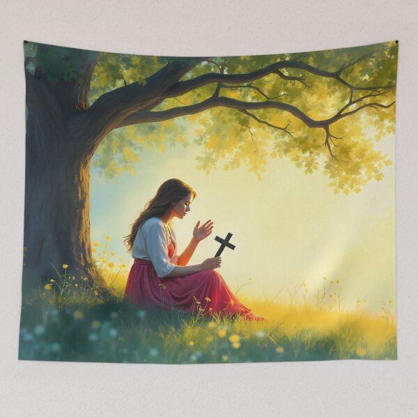 Item preview, Quiet Prayer Under the Tree - Christian Faith designed and sold by Pastor Reeves Studio.