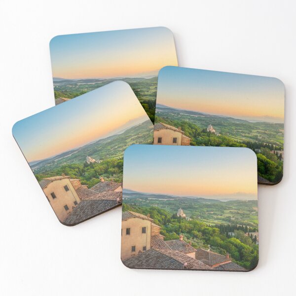 Item preview, Montepulciano village panoramic view at sunset. Tuscany, Italy designed and sold by Stefano Orazzini.