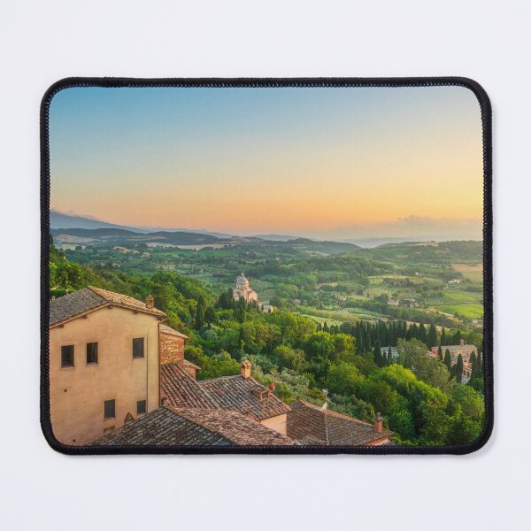 Item preview, Montepulciano village panoramic view at sunset. Tuscany, Italy designed and sold by Stefano Orazzini.