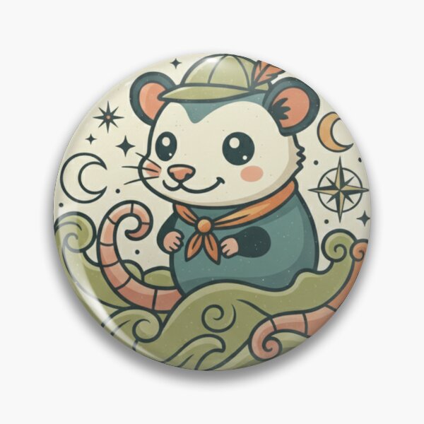 Item preview, Cute Opossum Adventure Scout - Vintage Outdoor Badge Style designed and sold by TSE DESIGN.