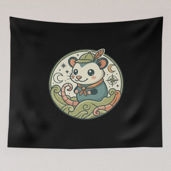 Item preview, Cute Opossum Adventure Scout - Vintage Outdoor Badge Style designed and sold by TSE DESIGN.