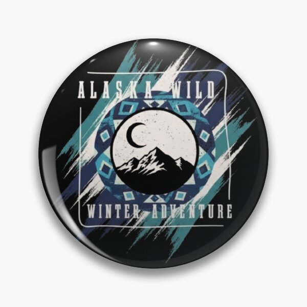 Item preview, Alaska Wild – Winter Adventure Badge designed and sold by Dogandesighn.