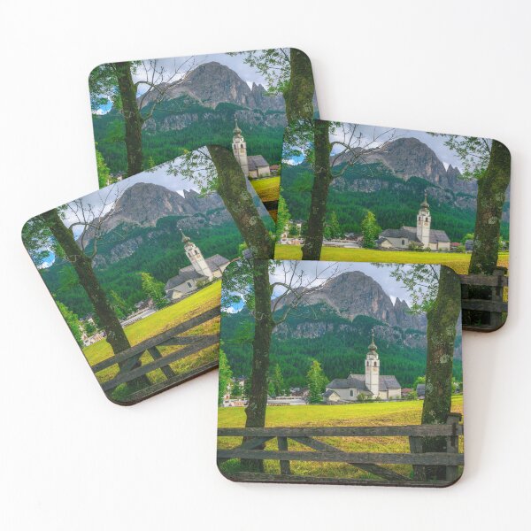 Item preview, Colfosco village church at sunset, Dolomites, South Tyrol, Italy designed and sold by Stefano Orazzini.