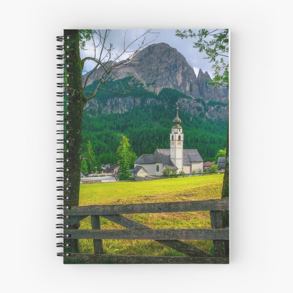 Item preview, Colfosco village church at sunset, Dolomites, South Tyrol, Italy designed and sold by Stefano Orazzini.