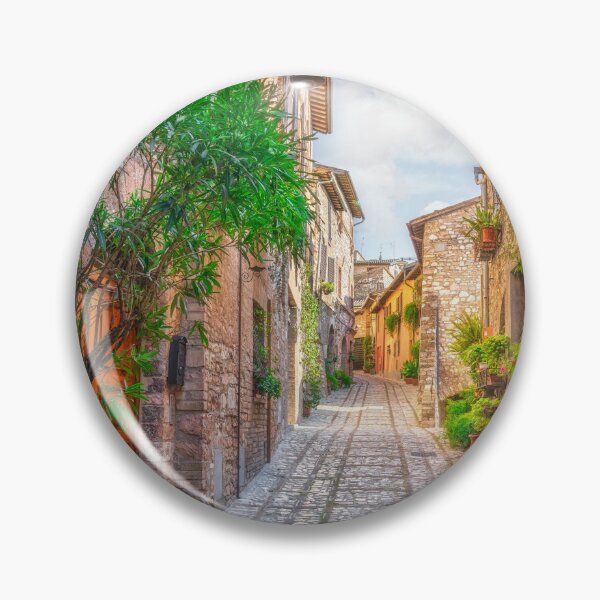Item preview, Charming cobblestone street in historic center of Spello, Umbria designed and sold by Stefano Orazzini.