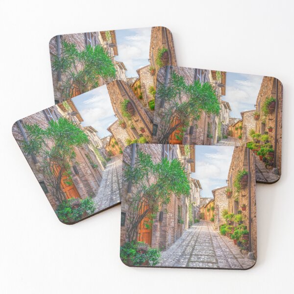 Item preview, Charming cobblestone street in historic center of Spello, Umbria designed and sold by Stefano Orazzini.