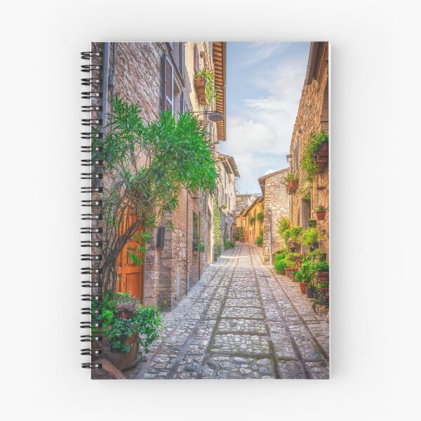 Item preview, Charming cobblestone street in historic center of Spello, Umbria designed and sold by Stefano Orazzini.