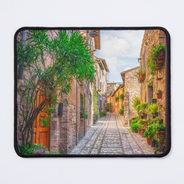 Item preview, Charming cobblestone street in historic center of Spello, Umbria designed and sold by Stefano Orazzini.