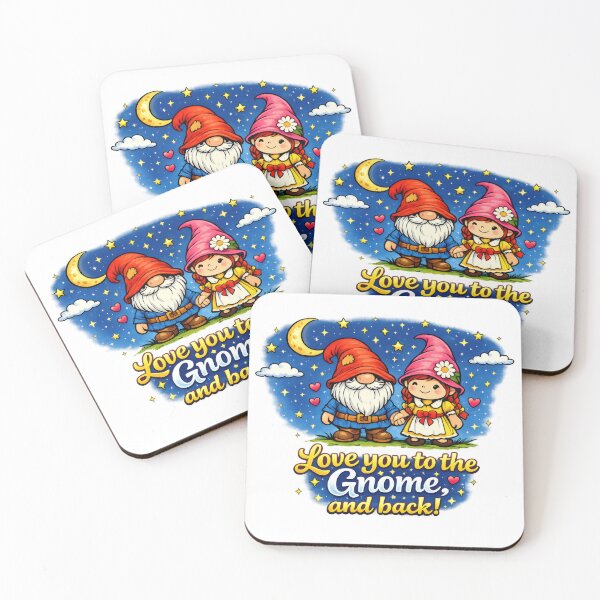Item preview, Love You to the Gnome and Back – Whimsical Gnome Couple Under Moon and Stars designed and sold by Moriarty's Digital Visions.