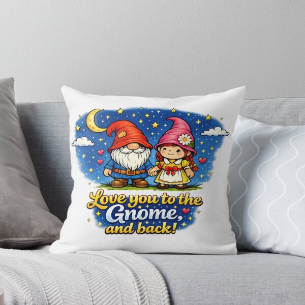Item preview, Love You to the Gnome and Back – Whimsical Gnome Couple Under Moon and Stars designed and sold by Moriarty's Digital Visions.