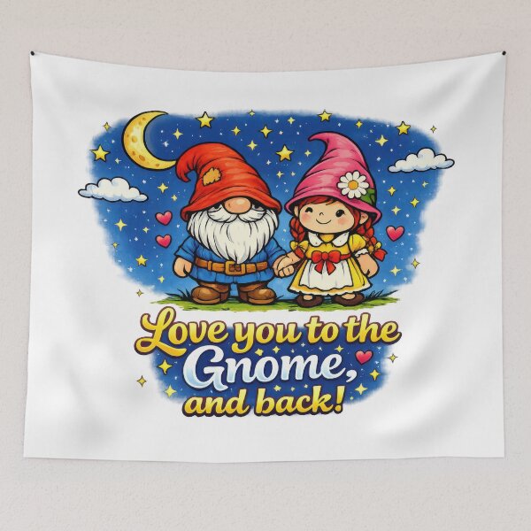 Item preview, Love You to the Gnome and Back – Whimsical Gnome Couple Under Moon and Stars designed and sold by Moriarty's Digital Visions.