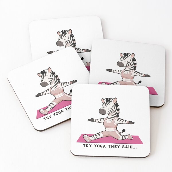 Item preview, “Try Yoga They Said…” Zebra Design designed and sold by ZebraDazzleDesigns.