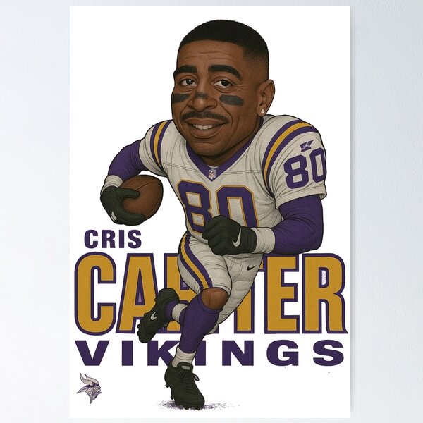 Item preview, Cris Carter Vikings #80 Caricature Art designed and sold by TheArtOfCar.