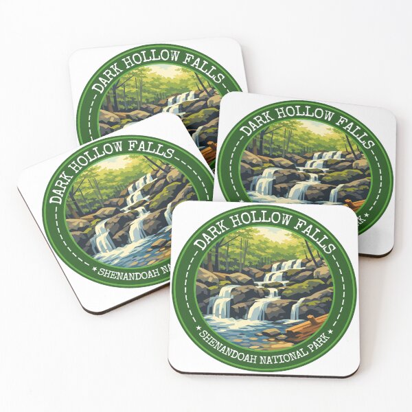 Item preview, Dark Hollow Falls in Shenandoah National Park, Virginia (USA) Vintage Travel Art Circle Emblem designed and sold by MaateoDesign.