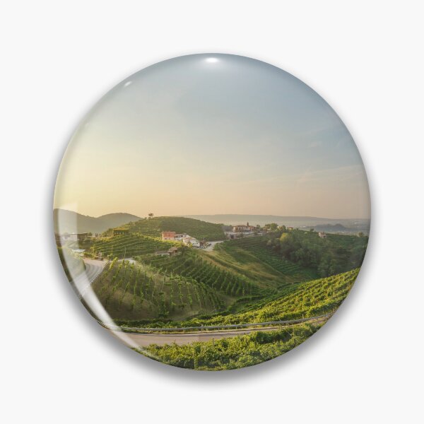 Item preview, Vineyards and a road at sunrise, landscape in the Prosecco Hills, Italy designed and sold by Stefano Orazzini.