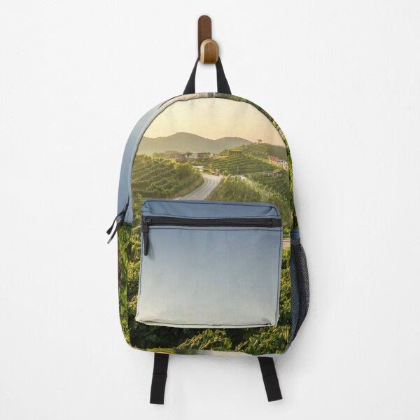 Item preview, Vineyards and a road at sunrise, landscape in the Prosecco Hills, Italy designed and sold by Stefano Orazzini.