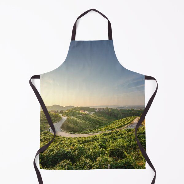 Item preview, Vineyards and a road at sunrise, landscape in the Prosecco Hills, Italy designed and sold by Stefano Orazzini.