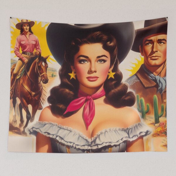 Artikelvorschau, Niedliches Vintage-Cowgirl-Pin-up entworfen und verkauft von PulpVintage.