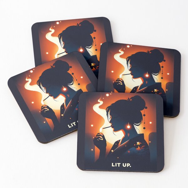 Item preview, Mystical Geisha in Glow - "Lit Up" Smoking Art. designed and sold by Spark2Seduction.