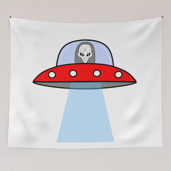 Item preview, Alien In A Red Flying Saucer designed and sold by Sartoris Art.