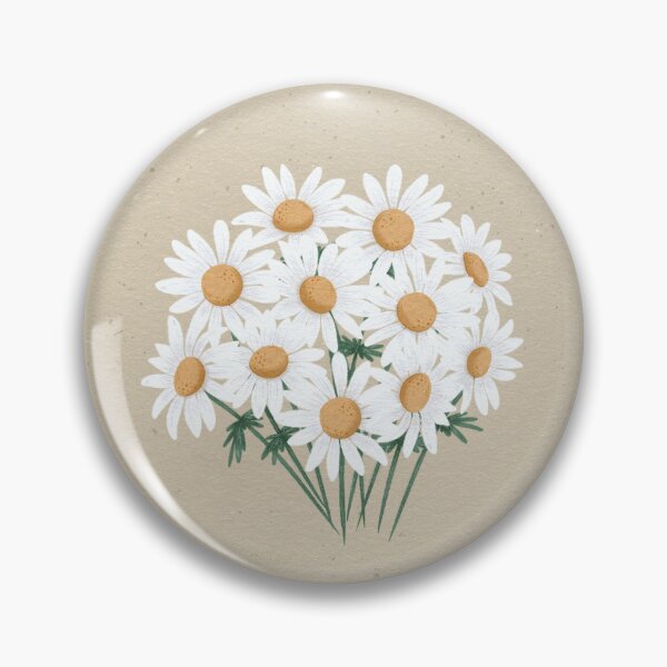 Item preview, Daisy bouquet pattern on textured spotted beige background  designed and sold by SaltyCoveStudio.