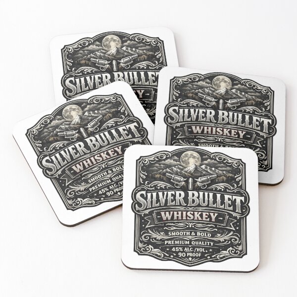 Item preview, Silver Bullet Whiskey Vintage Label – Western Gothic Whiskey Art designed and sold by GarnerSupplyCo.