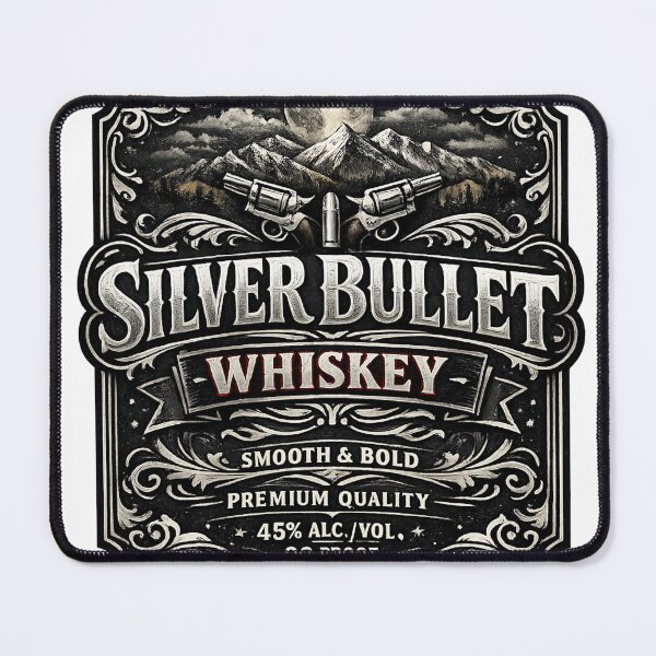 Item preview, Silver Bullet Whiskey Vintage Label – Western Gothic Whiskey Art designed and sold by GarnerSupplyCo.