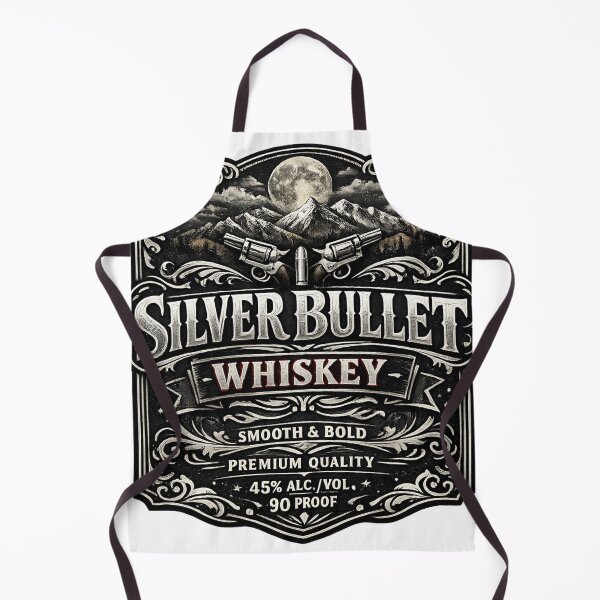 Item preview, Silver Bullet Whiskey Vintage Label – Western Gothic Whiskey Art designed and sold by GarnerSupplyCo.