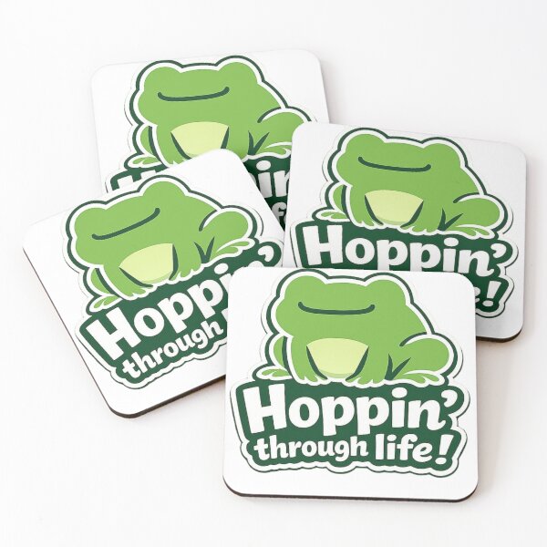 Item preview, Hoppin’ Through Life Cute Frog Quote Design for Stickers & Apparel designed and sold by FunPurchase.