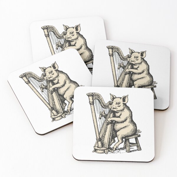 Item preview, Pig Playing Harp Medieval Drollery designed and sold by SignumShop.