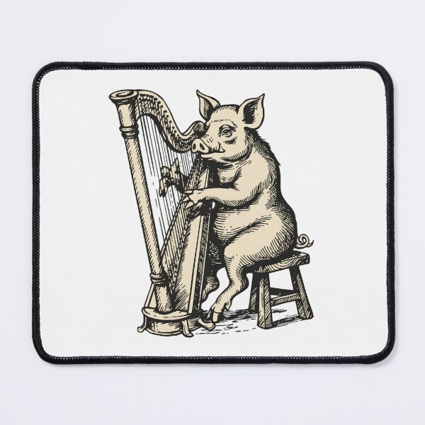 Item preview, Pig Playing Harp Medieval Drollery designed and sold by SignumShop.