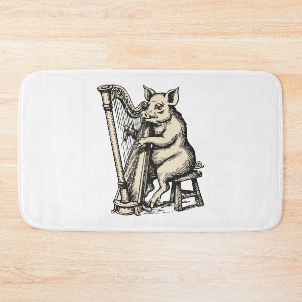 Item preview, Pig Playing Harp Medieval Drollery designed and sold by SignumShop.