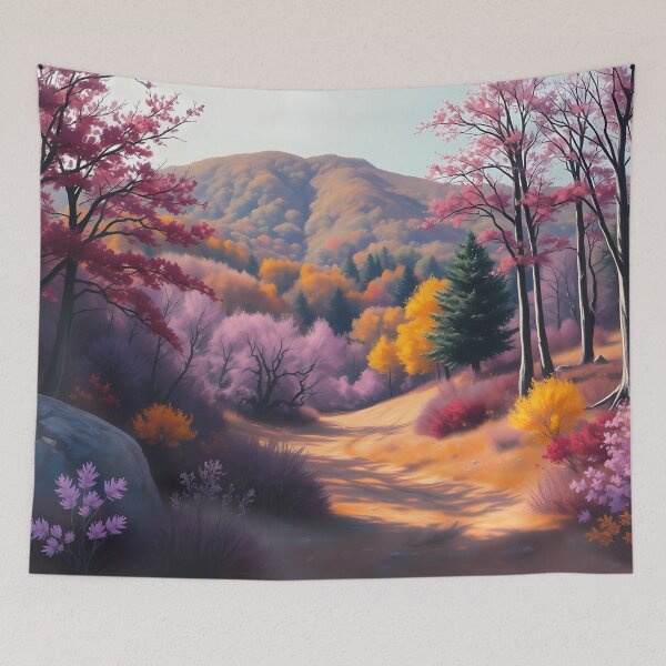 Item preview, Vibrant Autumn Forest Path designed and sold by cuprum.