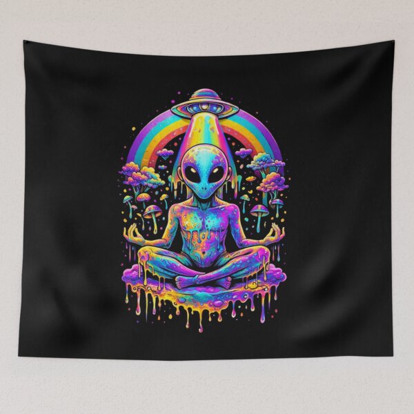 Item preview, Meditating Alien – Psychedelic Festival Vision Art designed and sold by House-of-Roc.