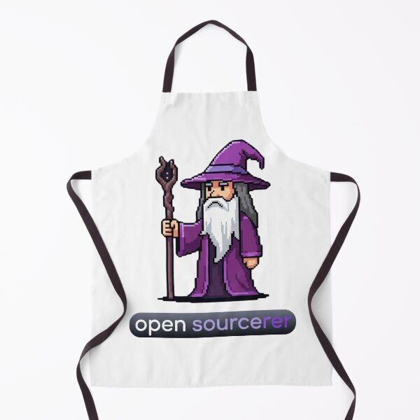 Item preview, Open Sourcerer Pixel Wizard – Funny Open Source Programmer T‑Shirt designed and sold by SheebRock.