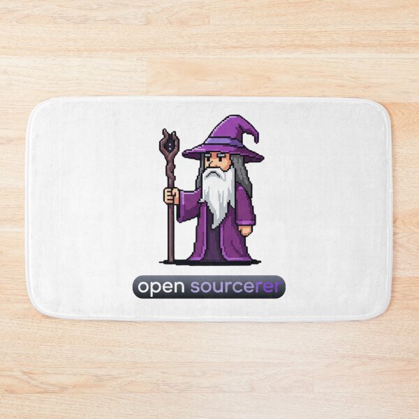 Item preview, Open Sourcerer Pixel Wizard – Funny Open Source Programmer T‑Shirt designed and sold by SheebRock.