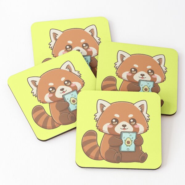 Item preview, Cute Red Panda Aesthetic - Kawaii Gamer Panda with Avocado Phone designed and sold by TSE DESIGN.