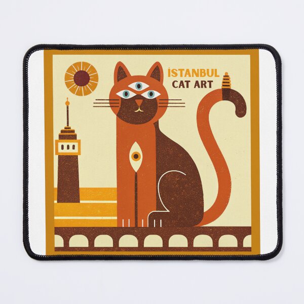 Item preview, Istanbul Cat Art - Mystic Geometric Cat Decor - Turkish Street Cat Illustration designed and sold by asliberry.