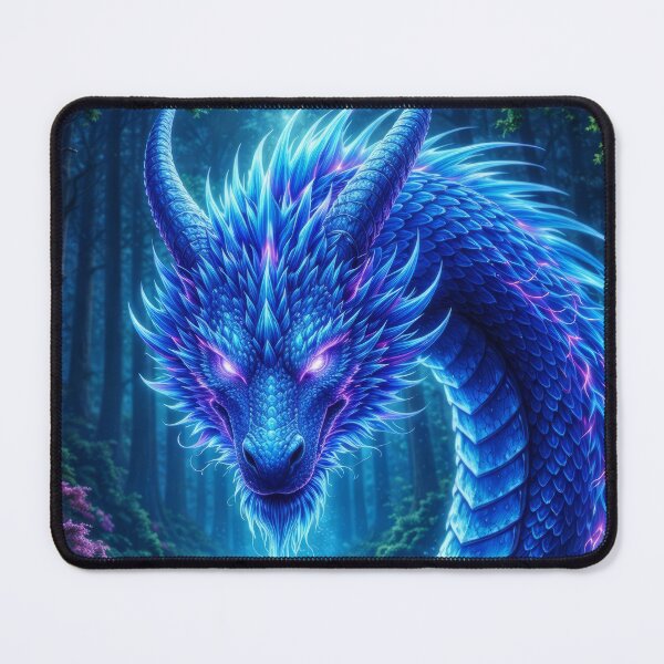 Item preview, Blue Forest Spirit Dragon – Mystical Nature Guardian Fantasy Art designed and sold by DrakariArt.