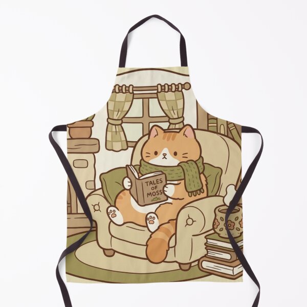 Item preview, Cozy Reading Cat Illustration – Cute Cat with Book by Fireplace, Cottagecore Book Lover Art designed and sold by HappySproutArt.