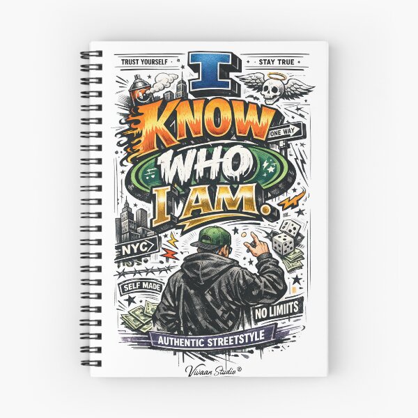 Item preview, I Know Who I Am Authentic Streetstyle Urban Graffiti Typography - Motivational Self Made Streetwear Art by Vivaan Studio designed and sold by Vivaan Studio.