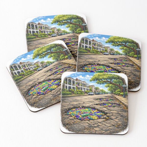 Item preview, New Orleans Potholes Filled with Mardi Gras Beads | Louisiana Street Art designed and sold by Boot Culture.