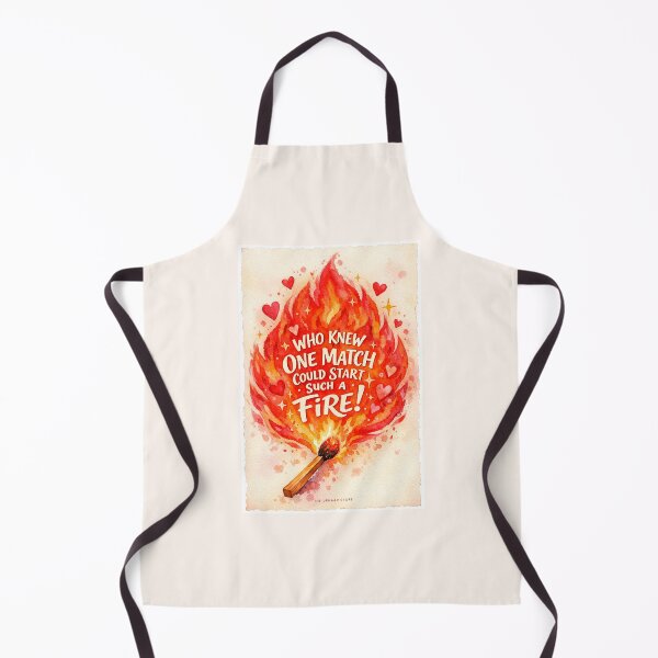 Item preview, Who Knew One Match Could Start Such a Fire – Romantic Watercolor Match Flame Illustration designed and sold by The Uphaar Store.