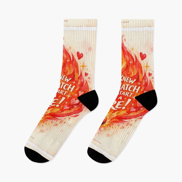 Item preview, Who Knew One Match Could Start Such a Fire – Romantic Watercolor Match Flame Illustration designed and sold by The Uphaar Store.